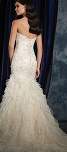 Cream and silver wedding dress